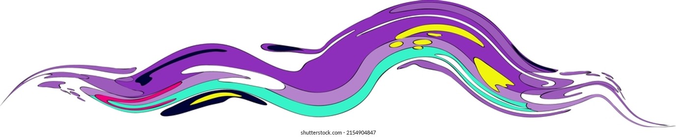 Color Liquid Wave flow element. Abstract colorful shape. Design for comics cartoon advertising posters, banners and layots. For business cards, invitations, gift cards, flyers and brochures.