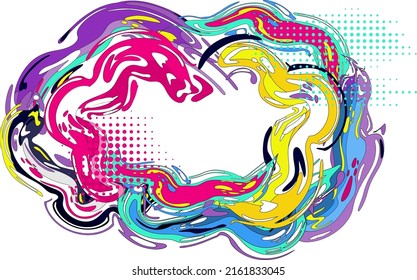 Color Liquid Wave flow frame. Abstract colorful shape. Design for comics cartoon advertising posters, banners and layots. Element for business cards, invitations, gift cards, flyers and brochures.