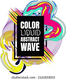 Marco de flujo de onda líquida de color. Forma abstracta de color. Diseño para historietas caricaturistas publicitarios afiches, banners y laots. Elemento para tarjetas de visita, invitaciones, tarjetas de regalo, volantes y folletos.