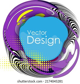 Color Liquid Wave flow frame. Abstract colorful shape. Design for comics cartoon advertising posters, banners and layots. Element for business cards, invitations, gift cards, flyers and brochures.