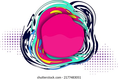 Marco de flujo de onda líquida de color. Forma abstracta de color. Diseño para historietas caricaturistas publicitarios afiches, banners y laots. Elemento para tarjetas de visita, invitaciones, tarjetas de regalo, volantes y folletos.