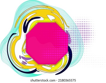Color Liquid Wave flow frame. Abstract colorful shape. Design for comics cartoon advertising posters, banners and layots. Element for business cards, invitations, gift cards, flyers and brochures.