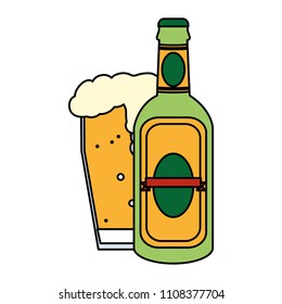 color liquor schnapps bottle and beer glass
