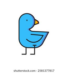 Color Little chick icon isolated on white background. Flat filled outline style with shadow. Vector