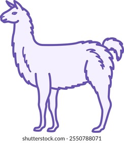 Icono de llama de color. Ilustración vectorial. Alpaca, mamífero. Agricultura, agricultura. Concepto de animales domésticos