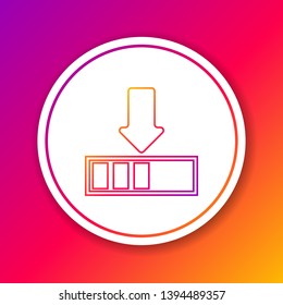 Color Loading line icon isolated on color background. Download in progress. Progress bar icon. Circle white button. Vector Illustration