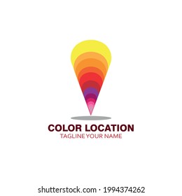 color location design logo vector. color location icon navigation