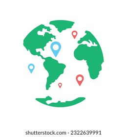 Color Location Icon Vector Design. 