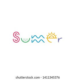 Color logo summer. Summer time and mood.