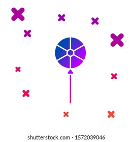 Color Lollipop icon isolated on white background. Food, delicious symbol. Gradient random dynamic shapes. Vector Illustration