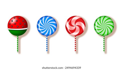 Color lollipops set. Isolated vector objects on white background