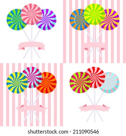 Color lollipops. Vector illustration.