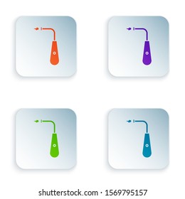 Color Long electric lighter icon isolated on white background. Set icons in square buttons. Vector Illustration