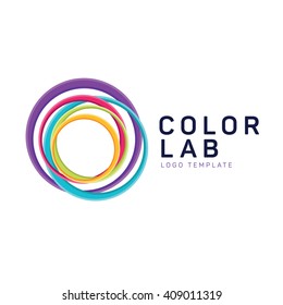 Color loop logo. Creative color logo. Idea logo. Color swirl logo