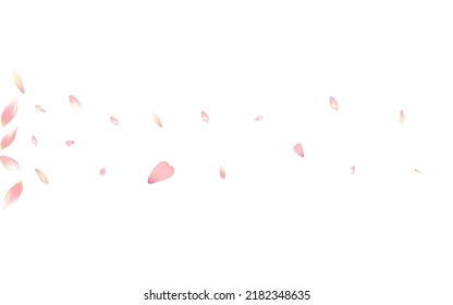 Color Lotus Petal Vector White Background. Pastel Valentine Sakura Petal Product. Cherry Petal Spring Cover. Dream Flower Petal Congratulation.