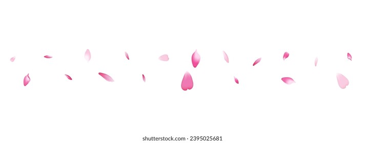 Color Lotus Petal Vector White Background. Purple Wallpaper Rose Petal Template. Cherry Petal Aroma Frame. Bright Sakura Petal Backdrop.