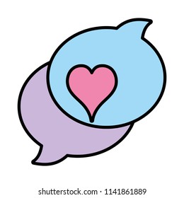 color love chat bubble text message