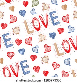 color love cute fashion vector seamless pattern 