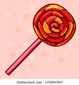 color with love elements. Cute vector hand-drawn illustration isolated. lollypops. sweet, 