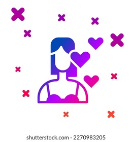 Color Love yourself icon isolated on white background. Self love. Self care and happiness. Gradient random dynamic shapes. Vector