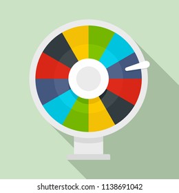 Color lucky wheel icon. Flat illustration of color lucky wheel vector icon for web design