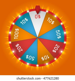 Color Lucky Wheel Template. Vector illustration