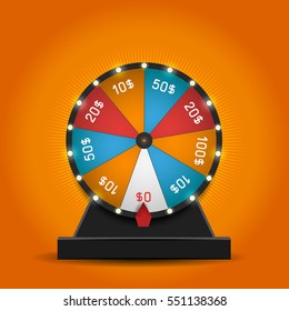 Color Lucky Wheel Template. Vector illustration