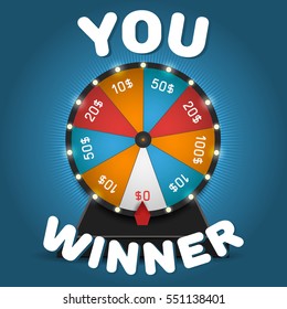 Color Lucky Wheel Template. Vector illustration