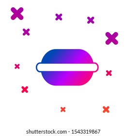 Color Macaron cookie icon isolated on white background. Macaroon sweet bakery. Gradient random dynamic shapes. Vector Illustration