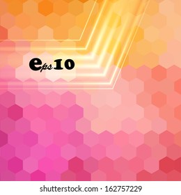 Color magic pattern of geometric shapes. Colorful mosaic banner. Bright colorful flying arrows on a fantastic design background. Vector illustration for your business presentations. EPS10.
