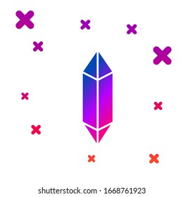 Icono Color Magic stone aislado en fondo blanco. Cristal de fantasía. Gema de joyas para el juego. Formas dinámicas aleatorias degradadas. Ilustración vectorial