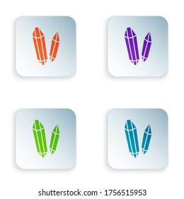 Icono de Color Magic stone aislado en fondo blanco. Cristal de fantasía. Gema de joyas para el juego. Establezca iconos coloridos en los botones cuadrados. Ilustración vectorial