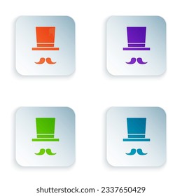 Color Magician icon isolated on white background. Set colorful icons in square buttons. Vector