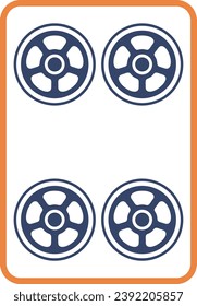 Color mahjong tile single item icon four tubes