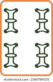 Color mahjong tiles single item icon four strings