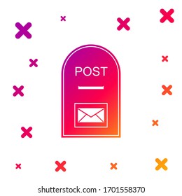Color Mail box icon. Post box icon isolated on white background. Gradient random dynamic shapes. Vector Illustration