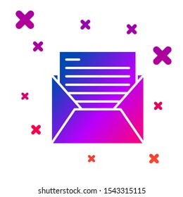 Color Mail and e-mail icon isolated on white background. Envelope symbol e-mail. Email message sign. Gradient random dynamic shapes. Vector Illustration