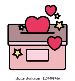 color mailbox post with hearts and stars decoration