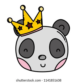 color male panda head with luxury crown