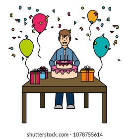 color man celebrating happy birthday party