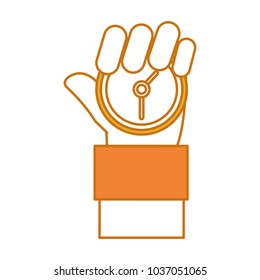 color man hand with chronometer time object