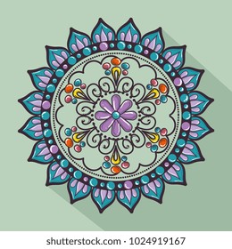 color mandala decorative icon