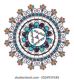 color mandala decorative icon