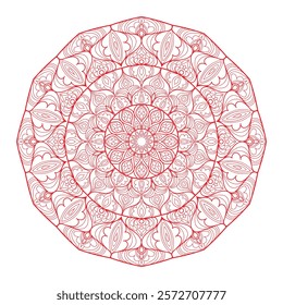 Color Mandala Indian and Chinese Floral Vector