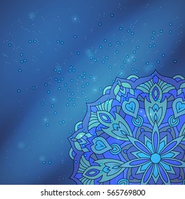 Color mandala vector ethnic pattern, round symmetrical decoration