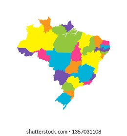 Detailed Map Brazil Regions States Cities 库存矢量图（免版税）589262564 ...