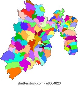 Color map. Estado de México. Mexican Republic