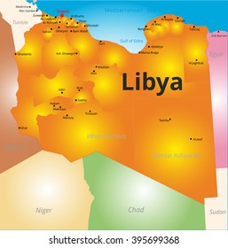 color map of Libya country