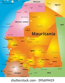 Color Map Of Mauritania Country