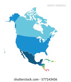 Color Map of North America